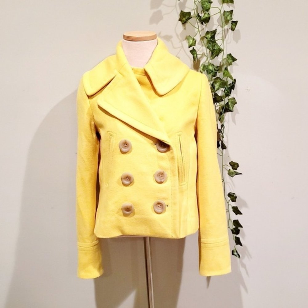 J. Crew Yellow Wool Pea Coat